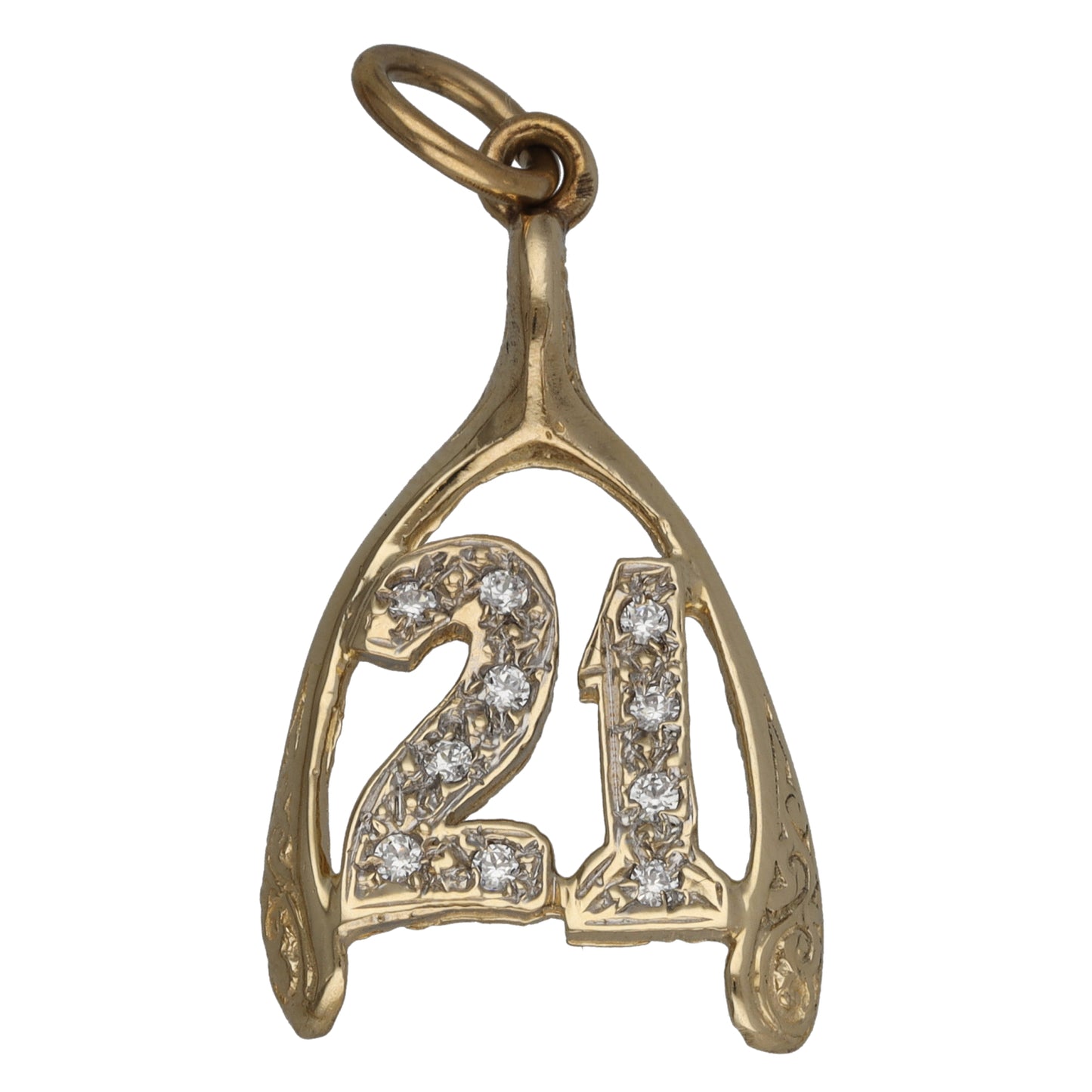 9ct Gold Cubic Zirconia 21 Pendant