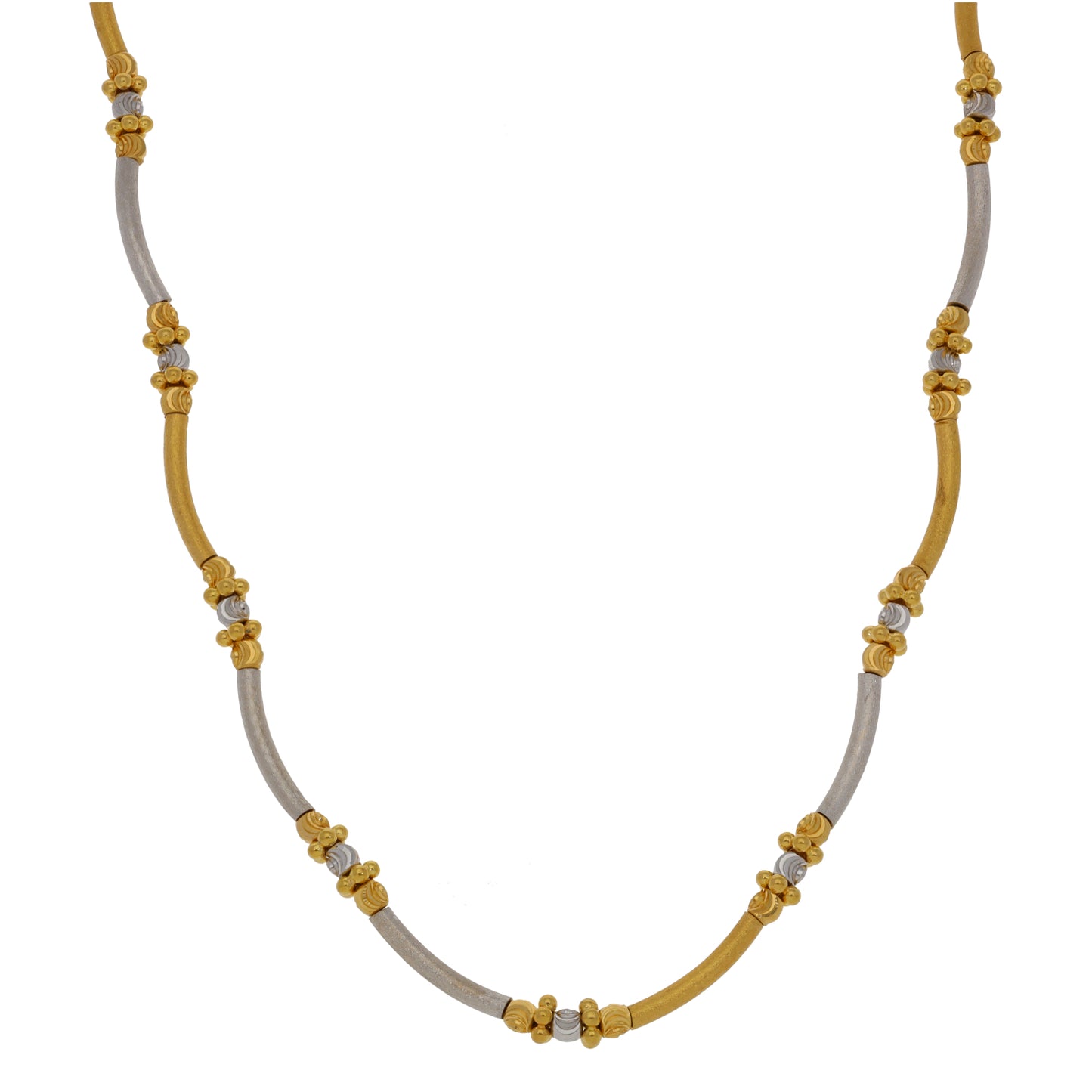 22ct Bi-Colour Gold Fancy Necklace 16"