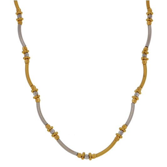 22ct Bi-Colour Gold Fancy Necklace 16"