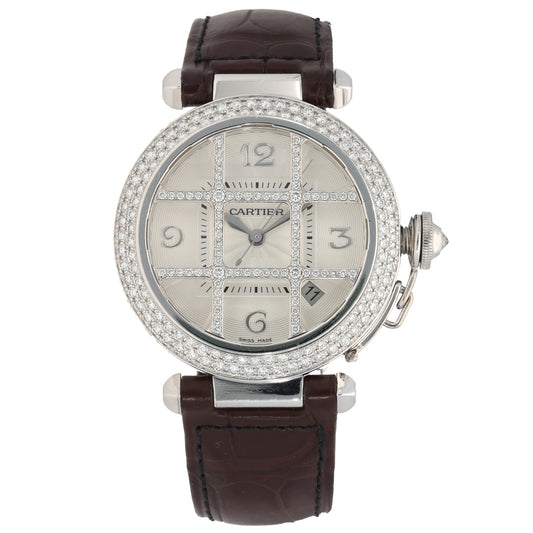 Cartier Pasha 38 Grid WJ108751 38mm White Gold Watch