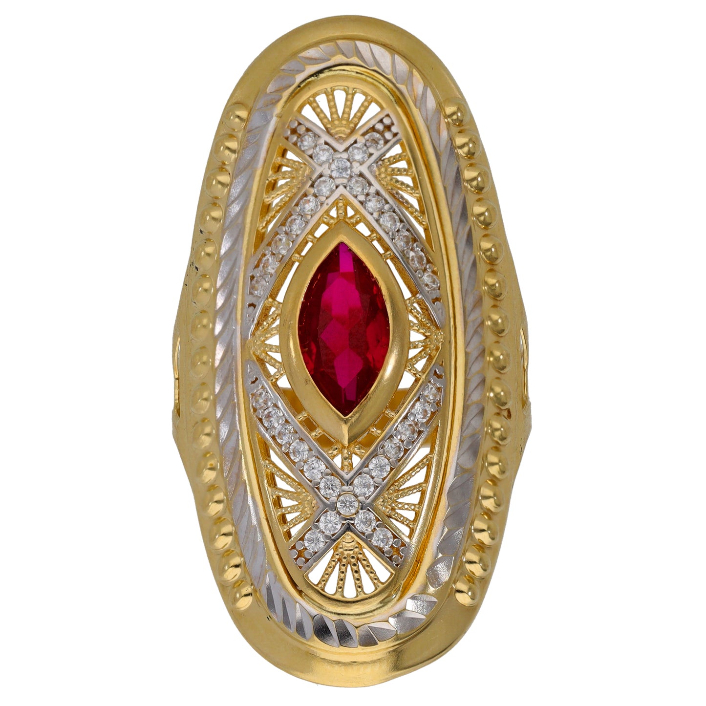 14ct Gold Imitation Dress/Cocktail Ring Size U