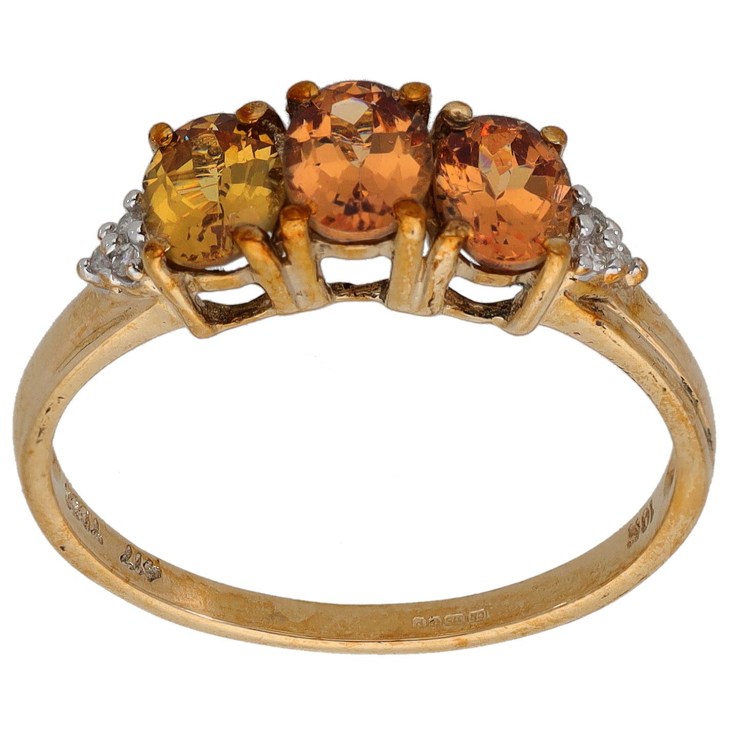 9ct Gold Andalusite & 0.03ct Diamond Dress/Cocktail Ring Size N
