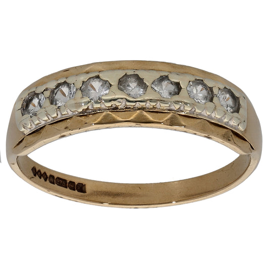 9ct Gold Cubic Zirconia Half Eternity Ring Size N