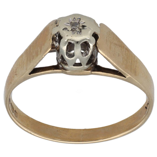 9ct Gold 0.01ct Diamond Solitaire Ring Size K