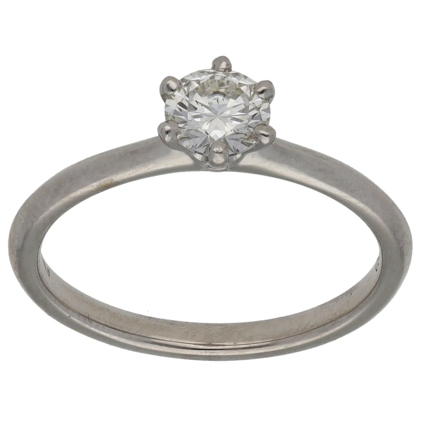 Platinum 0.45ct Diamond Solitaire Ring Size L
