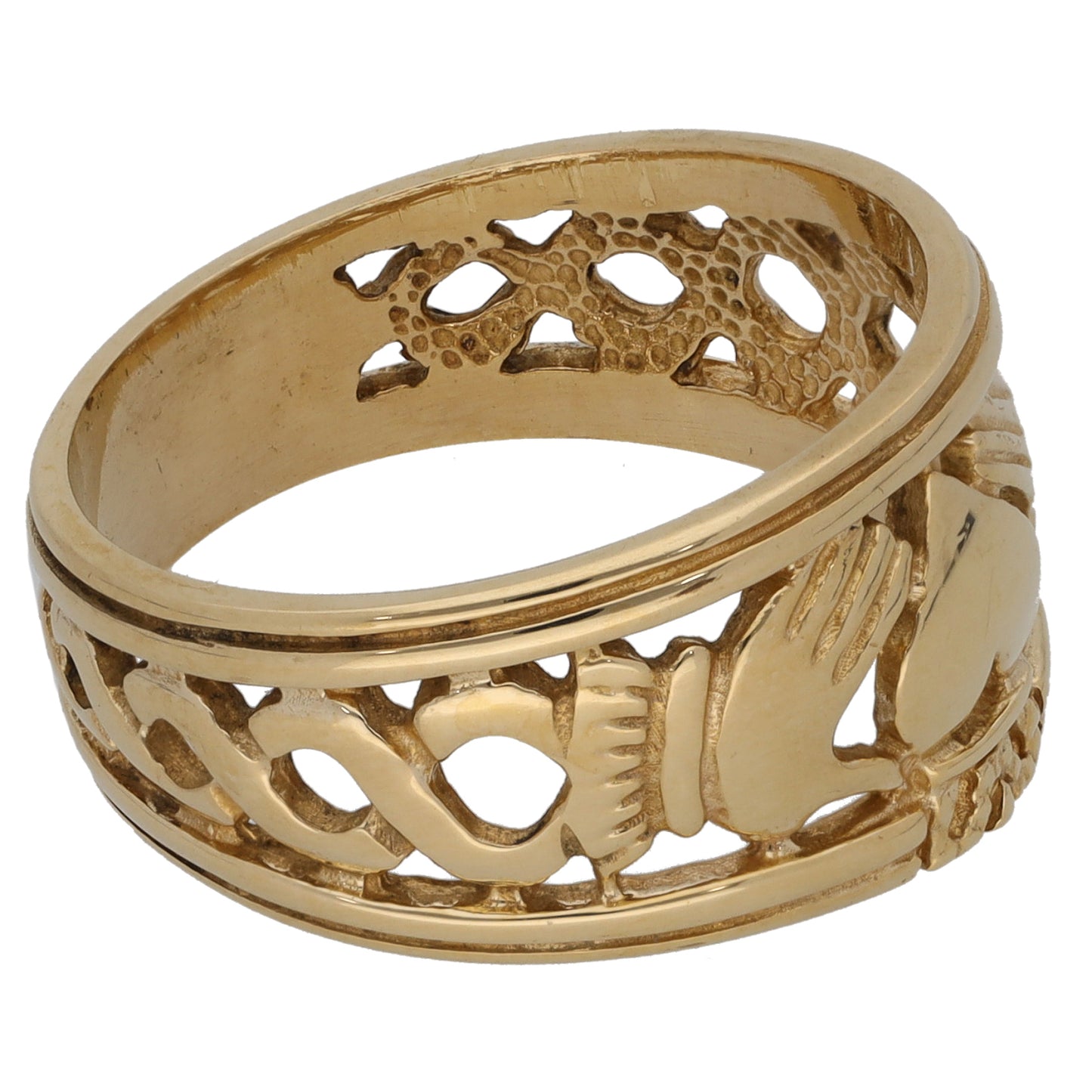 9ct Gold Claddagh Ring Size R