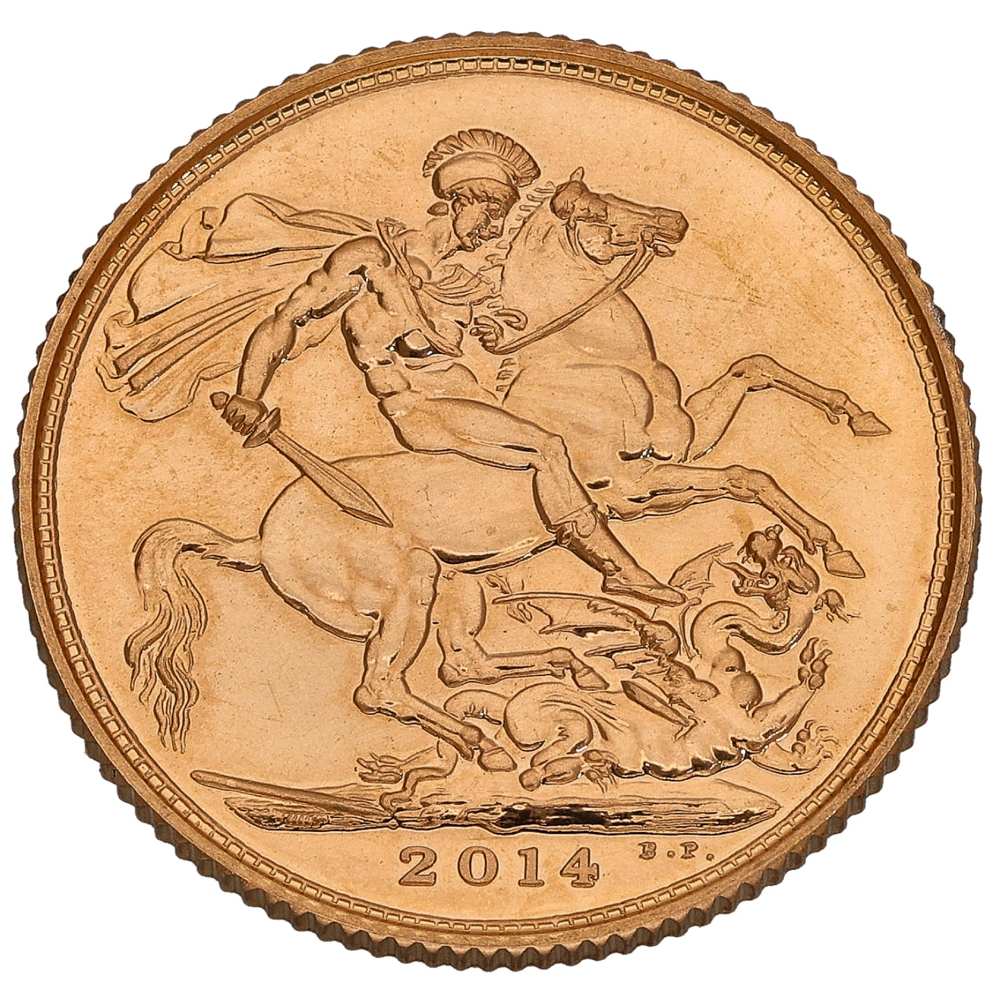 22ct Gold Queen Elizabeth II Half Sovereign Coin 2014