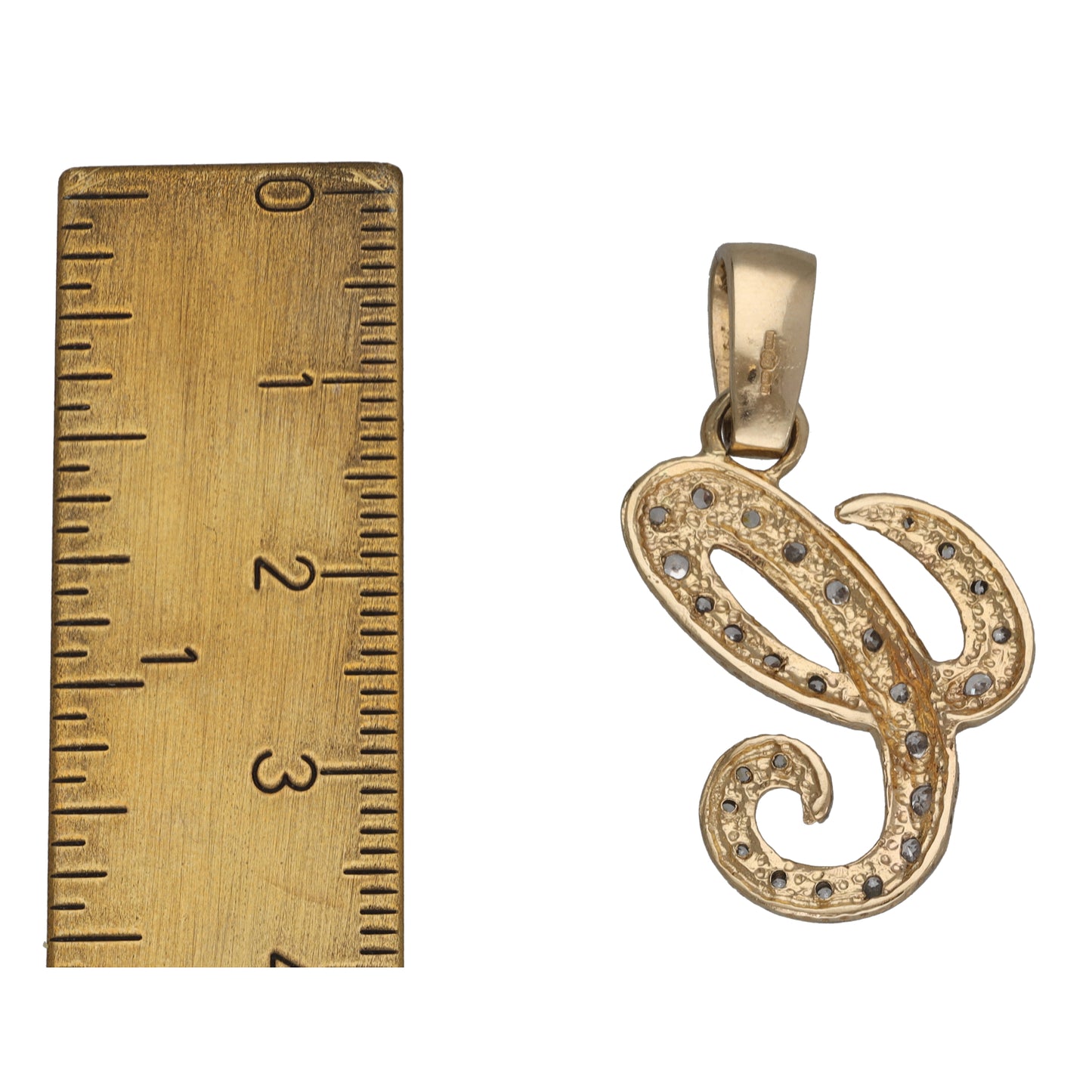 9ct Gold Cubic Zirconia Initial Pendant