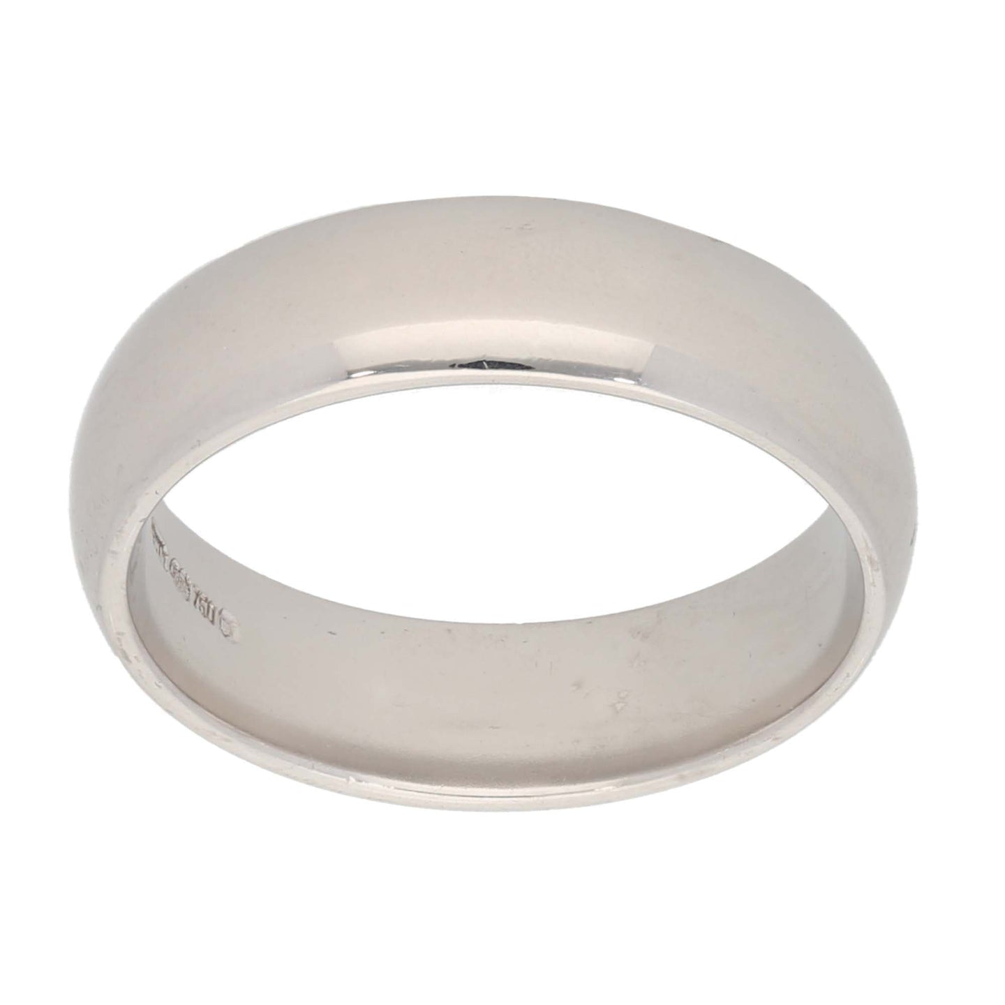 18ct White Gold Ladies Plain Wedding Ring Size R