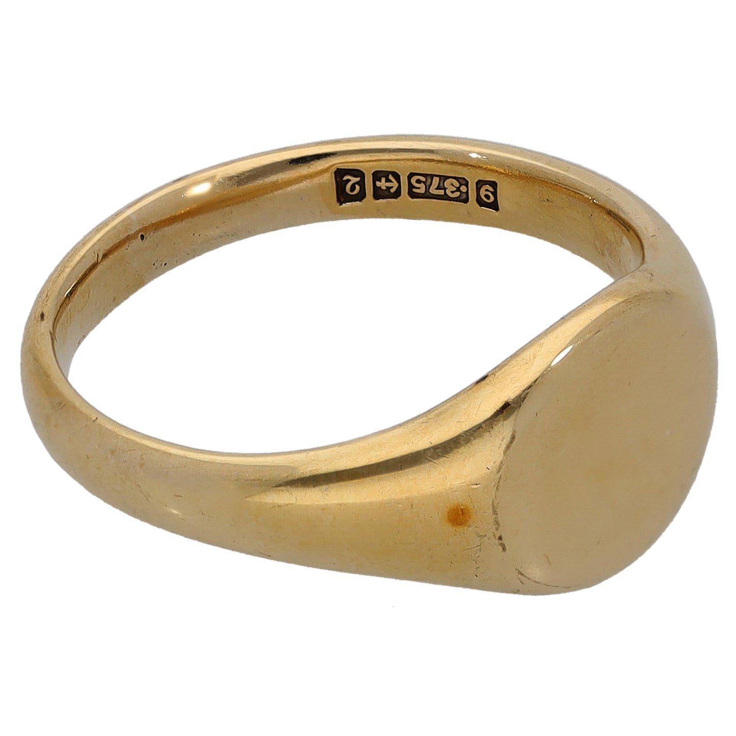 9ct Gold Plain Signet Ring Size L