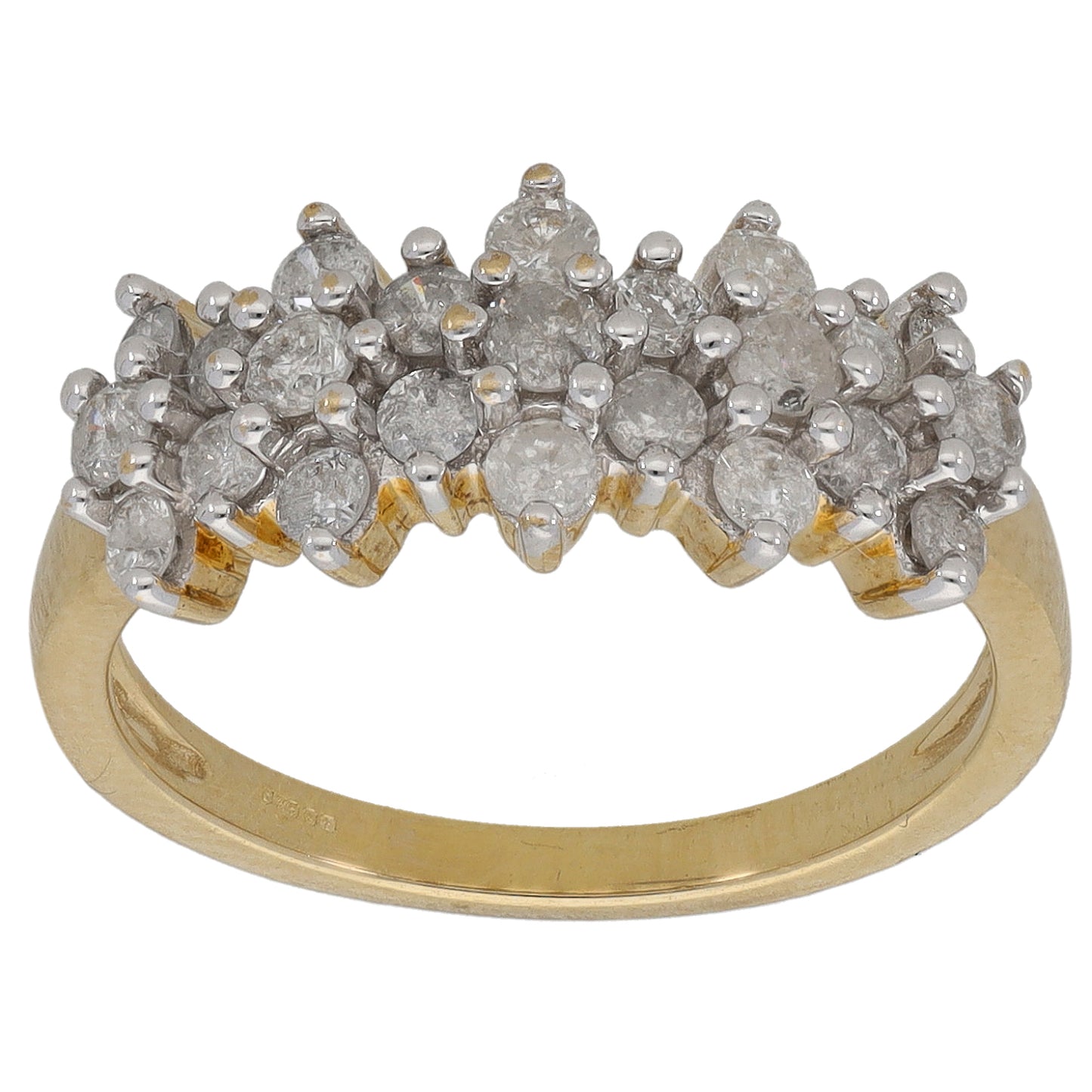 9ct Gold 0.69ct Diamond Dress/Cocktail Ring Size N