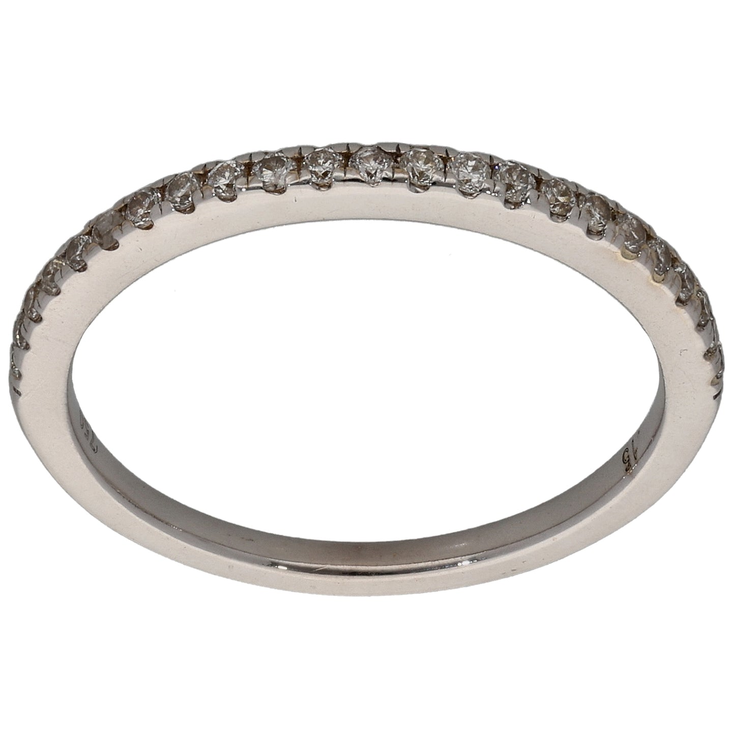 18ct White Gold 0.15ct Diamond Half Eternity Ring Size L