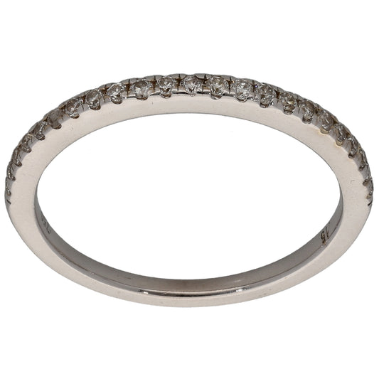 18ct White Gold 0.15ct Diamond Half Eternity Ring Size L