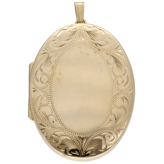 9ct Gold Patterned Locket Pendant