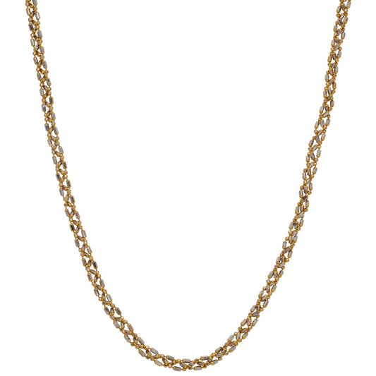 9ct Bi-Colour Gold Fancy Necklace 18"