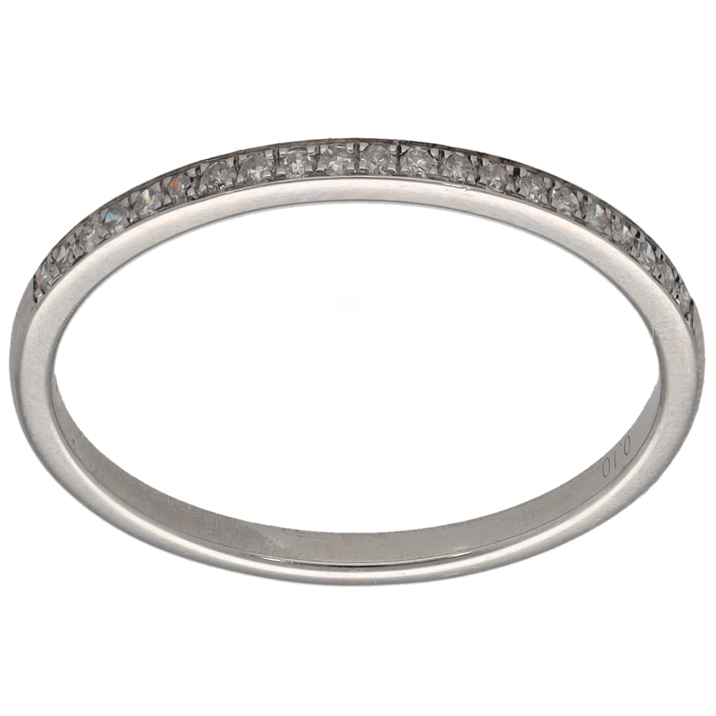 Platinum 0.10ct Diamond Half Eternity Ring Size O