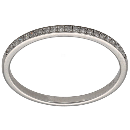 Platinum 0.10ct Diamond Half Eternity Ring Size O