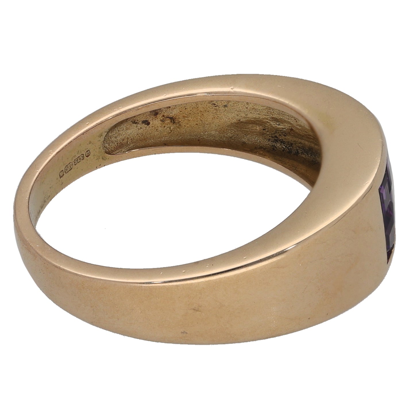 9ct Gold Amethyst Dress/Cocktail Ring Size P