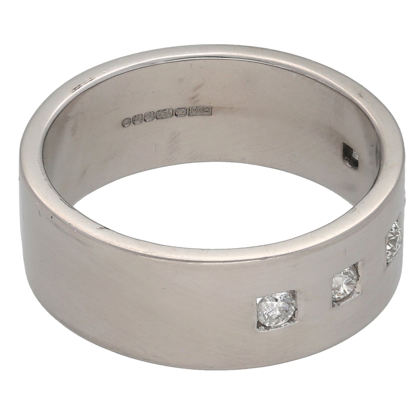 18ct White Gold 0.25ct Diamond Wedding Ring Size T