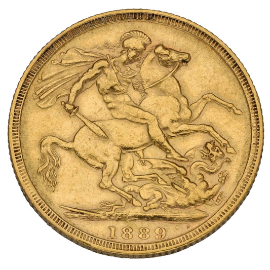 22ct Gold Queen Victoria Full Sovereign Coin 1889
