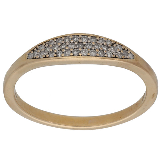 9ct Gold 0.33ct Diamond Dress/Cocktail Ring Size T