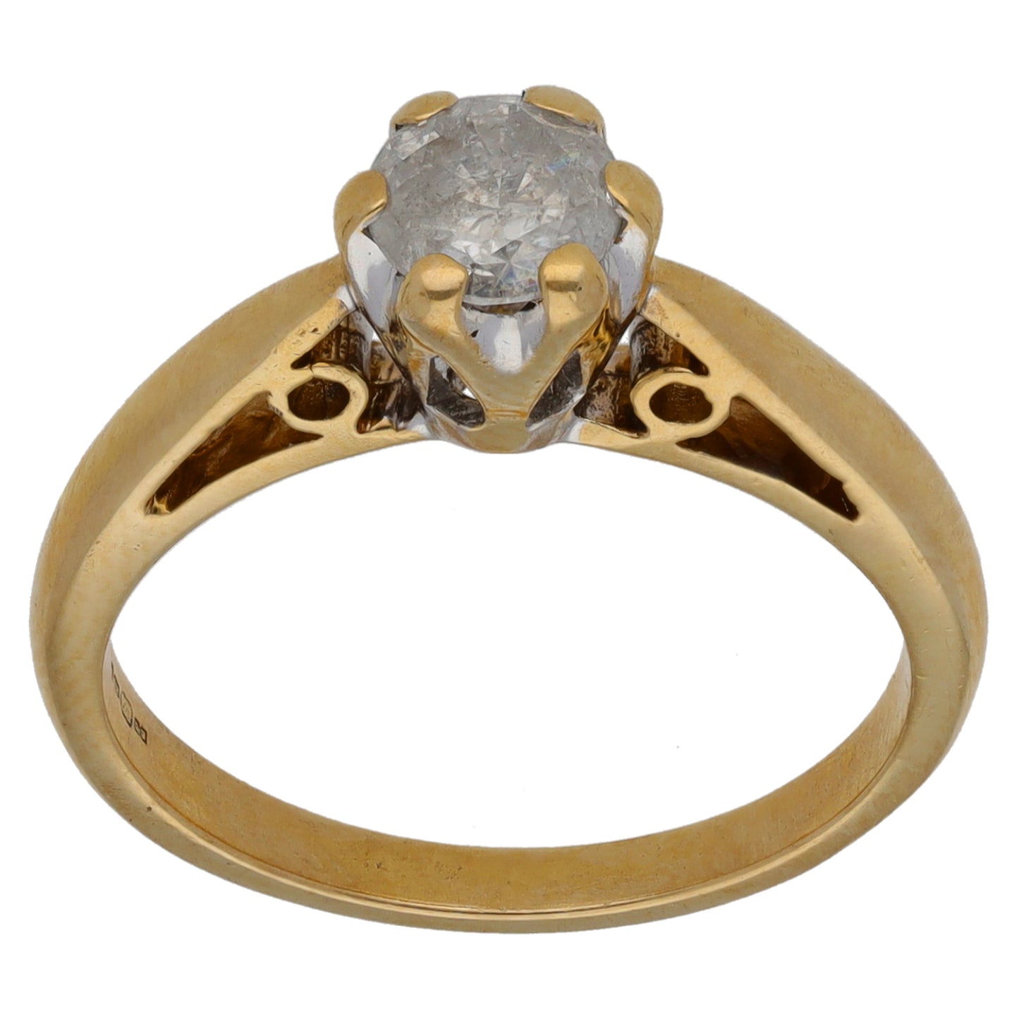 9ct Gold 0.50ct Diamond Solitaire Ring Size M