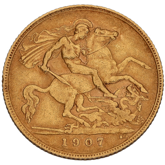 22ct Gold King Edward VII Half Sovereing Coin 1907