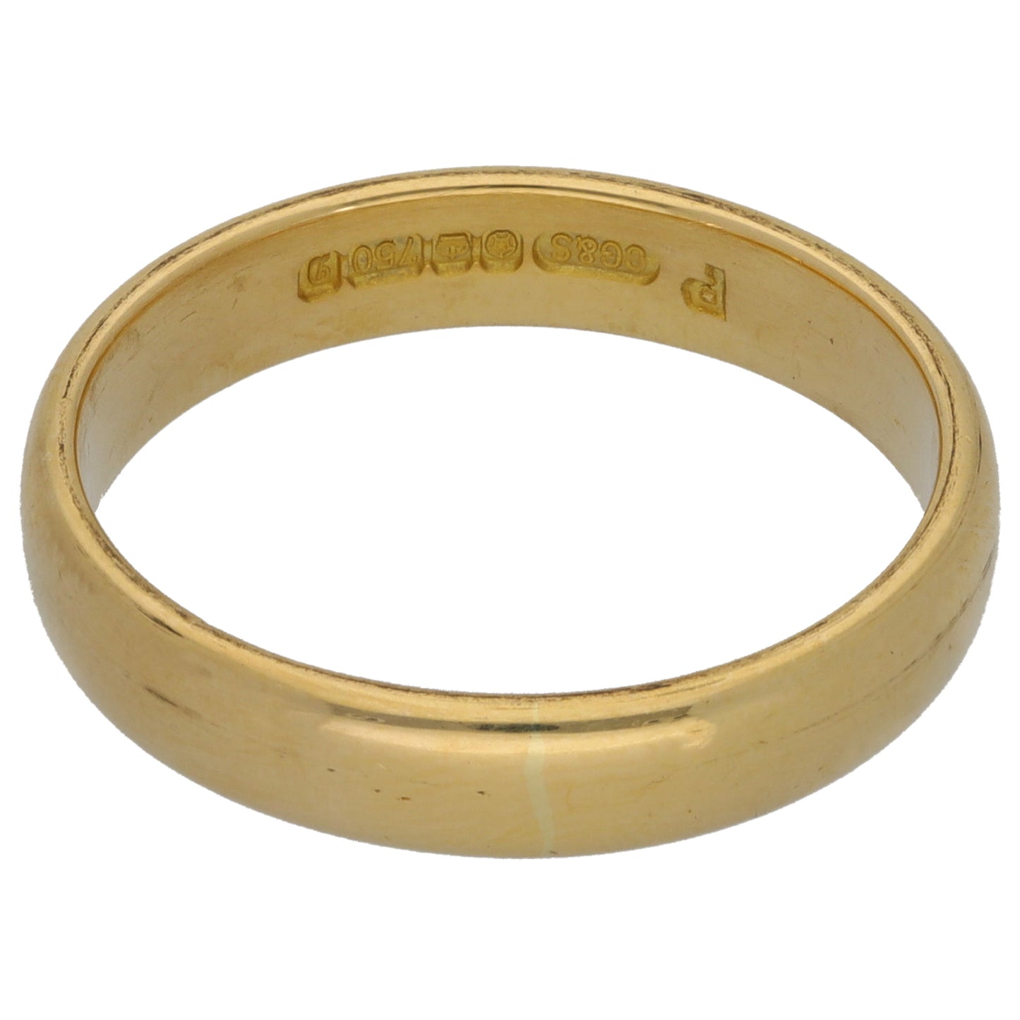 18ct Gold Plain Wedding Ring Size Q