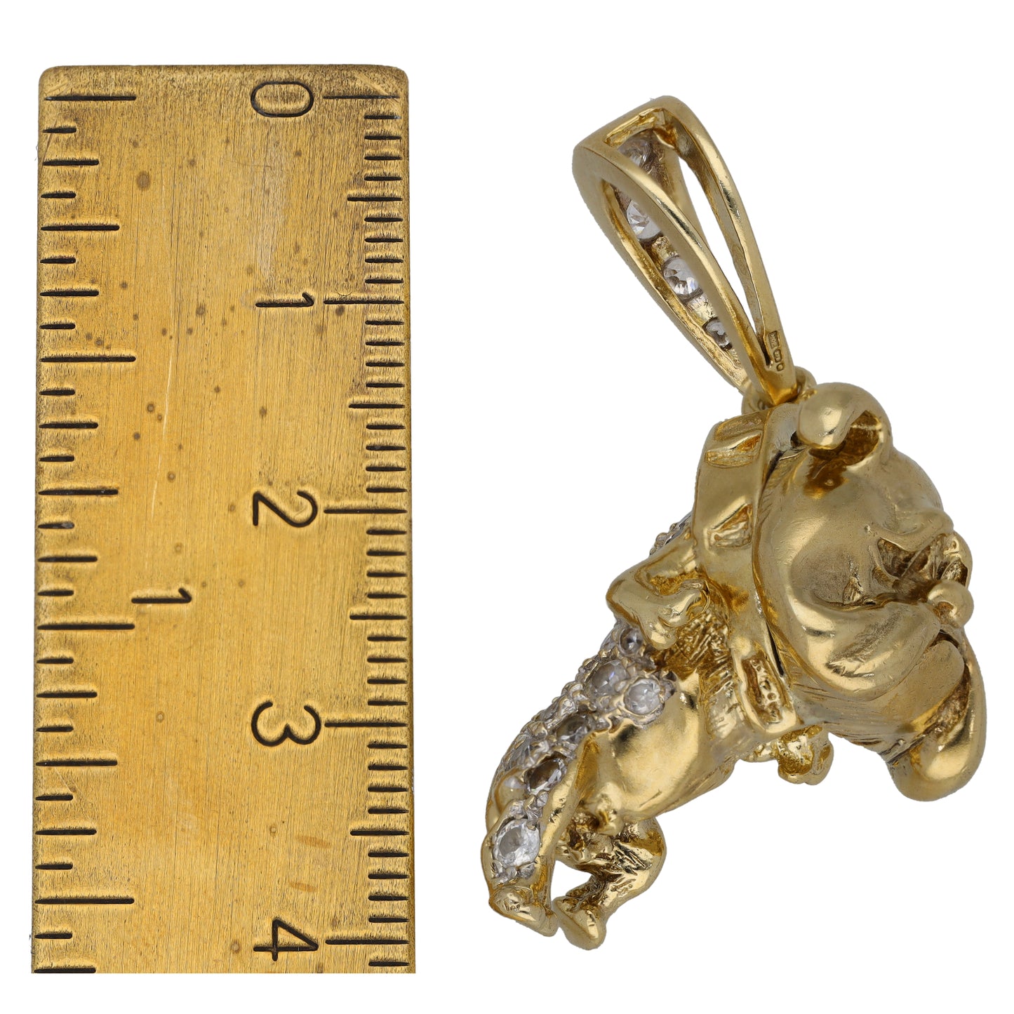 9ct Gold Cubic Zirconia Bulldog Pendant