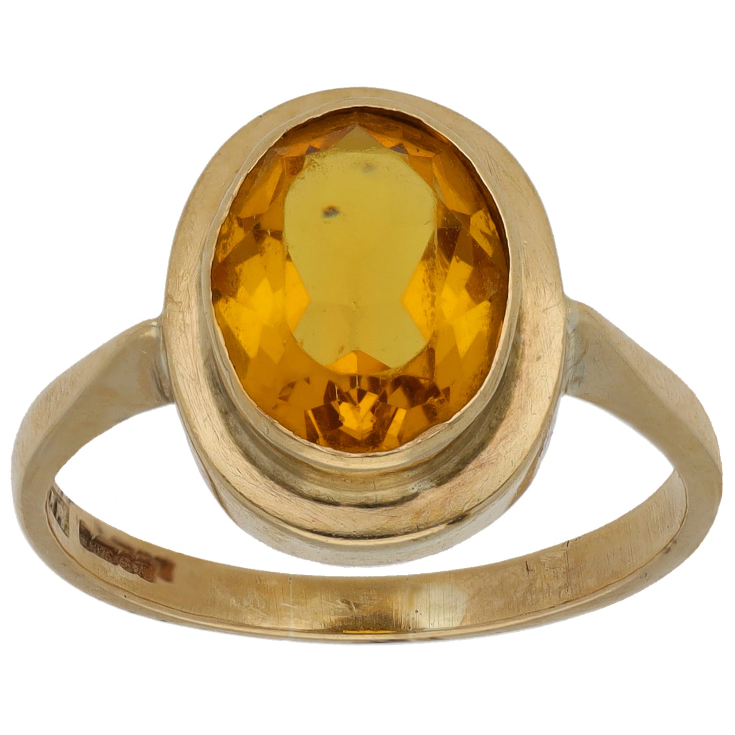 9ct Gold Imitation Single Stone Ring Size N