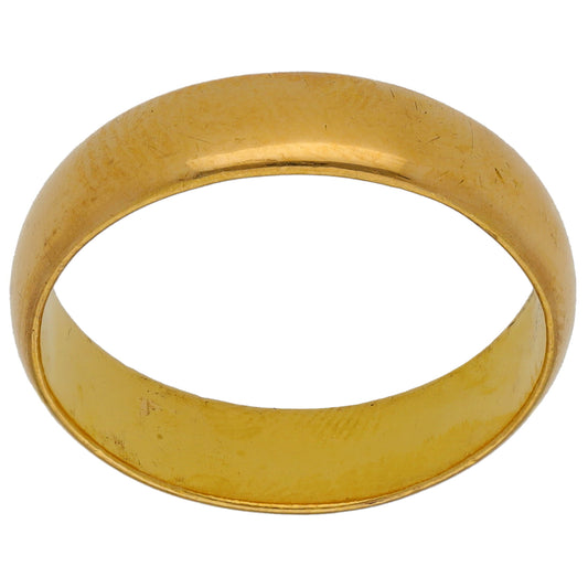 22ct Gold Plain Wedding Ring Size R