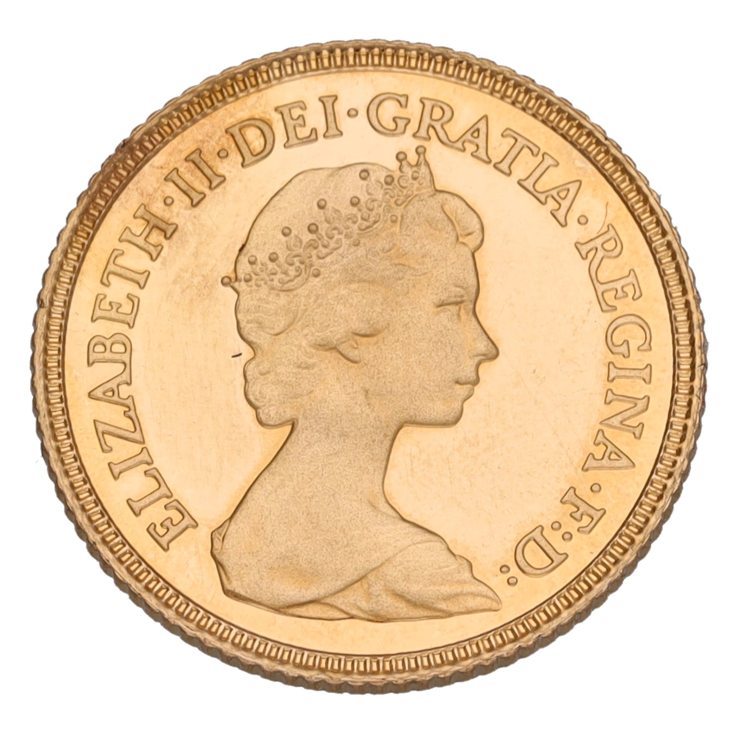 22ct Gold Queen Elizabeth II Half Sovereign Coin 1980