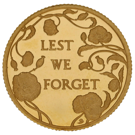 22ct Gold Lest We Forget Quarter Sovereign Coin 2024