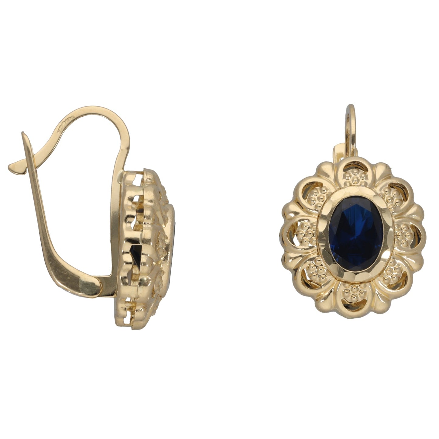 New 14ct Gold Blue Stone Dress/Cocktail Earrings