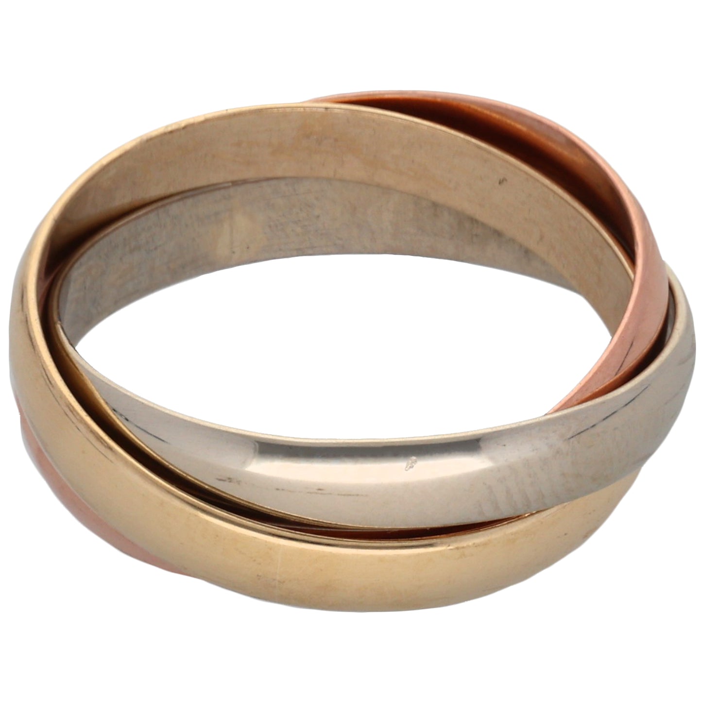 9ct Tri-Colour Gold Russian Wedding Ring Size O