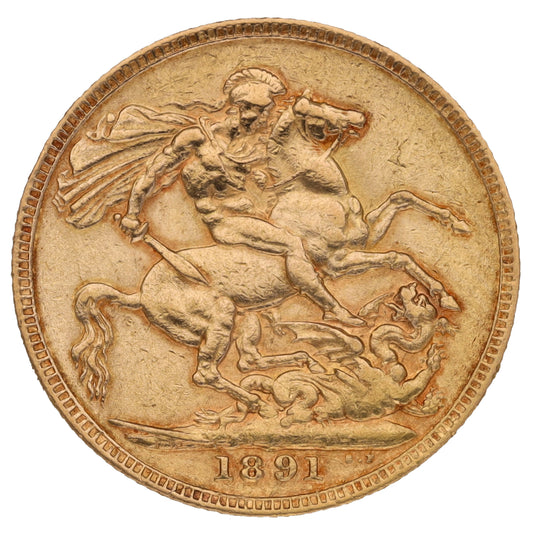 22ct Gold Queen Victoria Full Sovereign Coin 1891