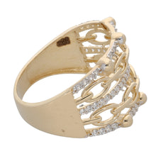 Load image into Gallery viewer, 14ct Gold Chain Link Cubic Zirconia Ring
