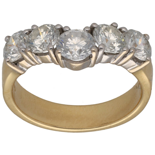 18ct Gold 2.20ct Diamond Wishbone Ring Size O