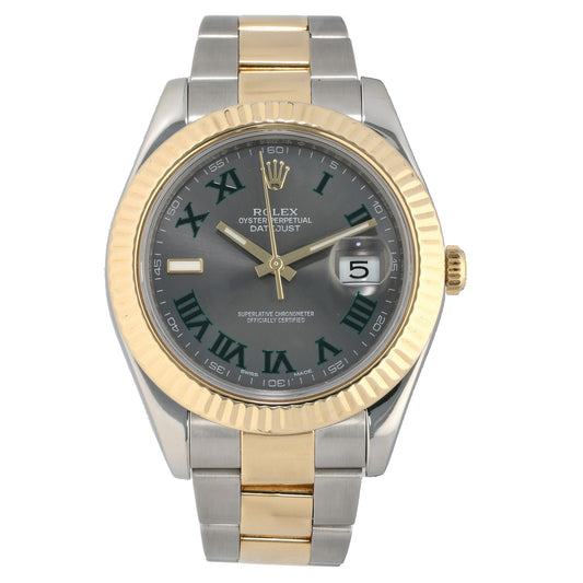 Rolex Datejust II 116333, grey Wimdeldon dial, bi-colour watch