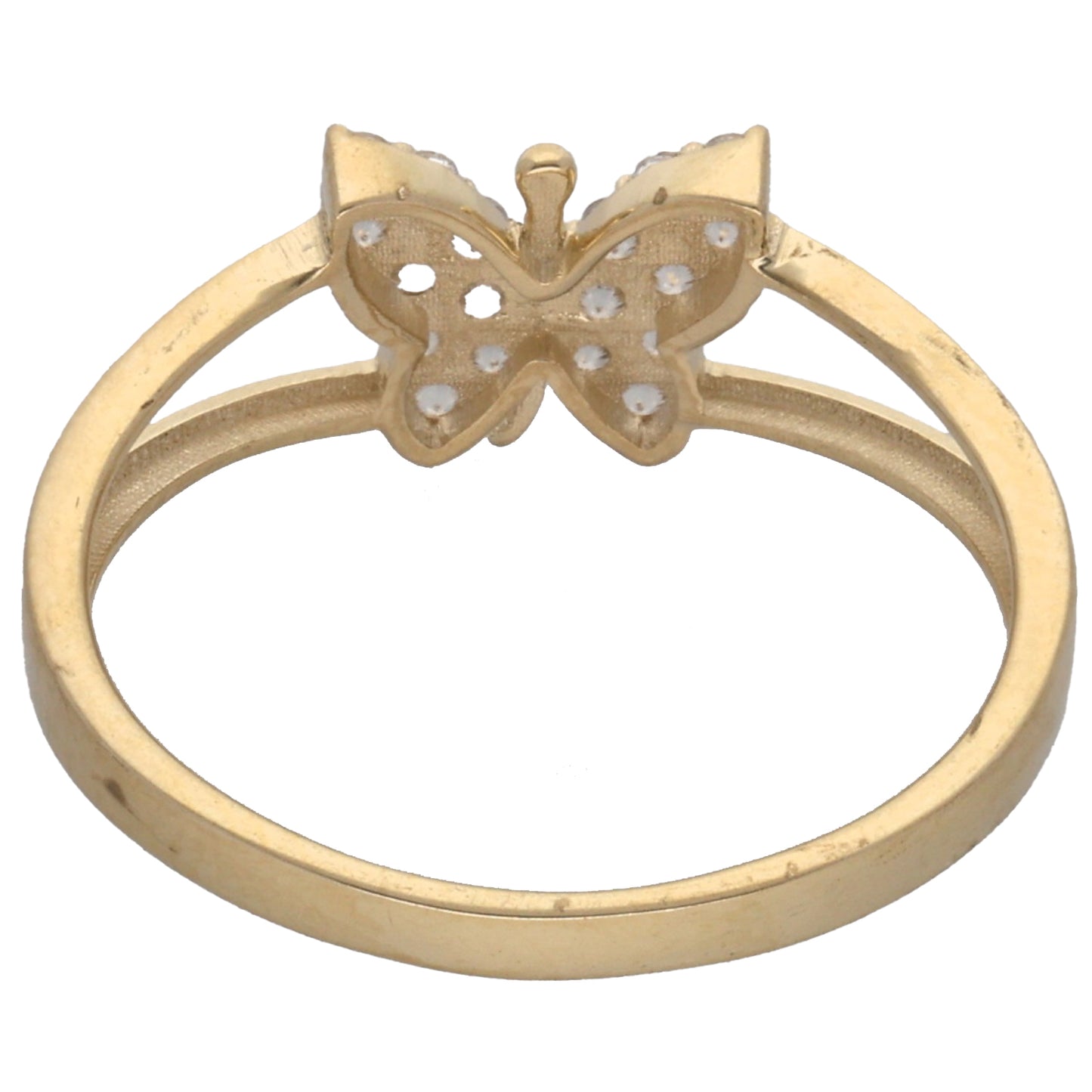 New 9ct Gold Cubic Zirconia Butterfly Ring