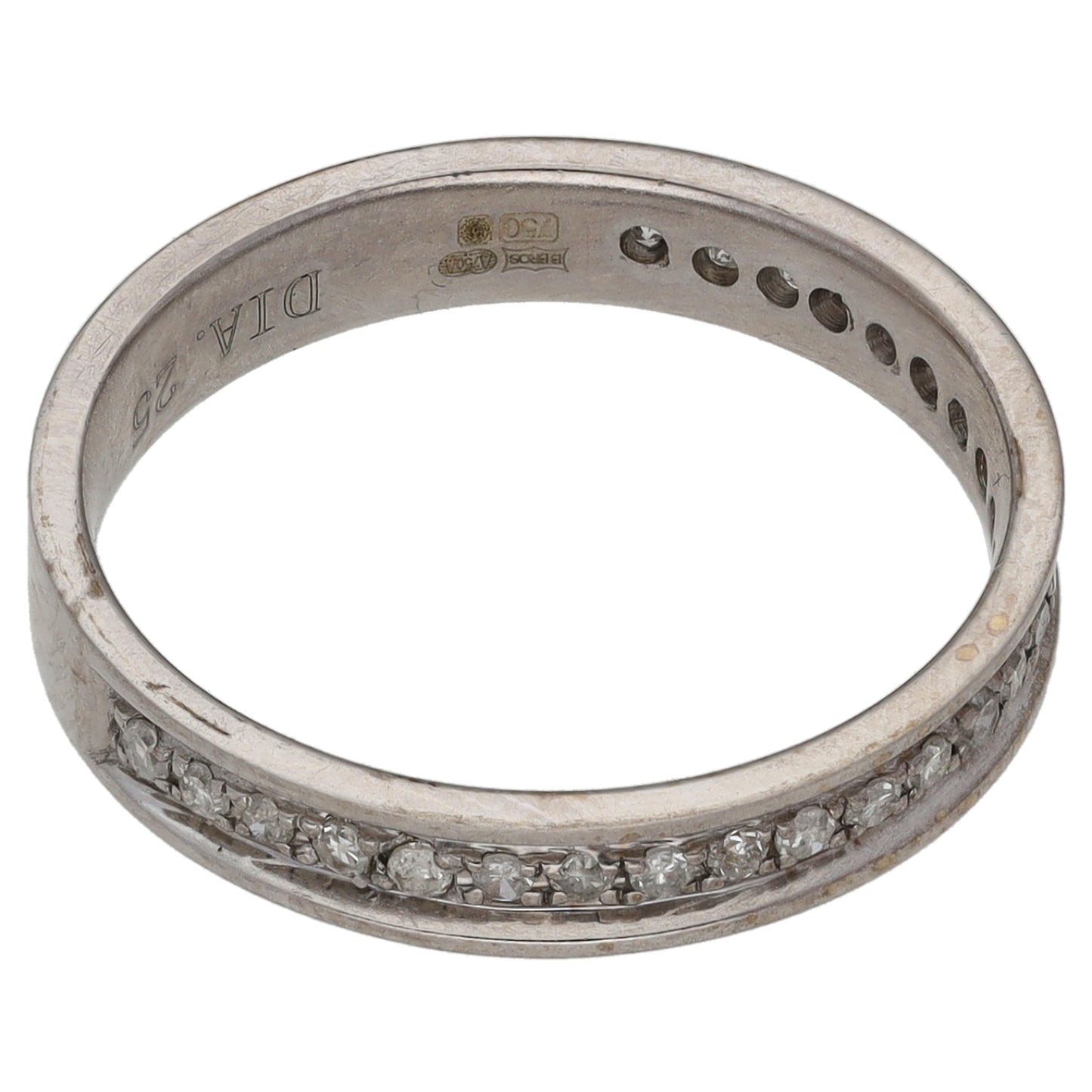 18ct Gold 0.25ct Diamond Half Eternity Ring Size N