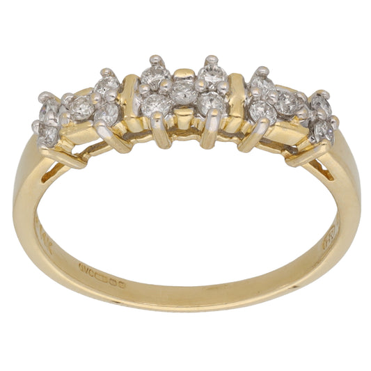 14ct Gold 0.15ct Diamond Half Eternity Ring Size N