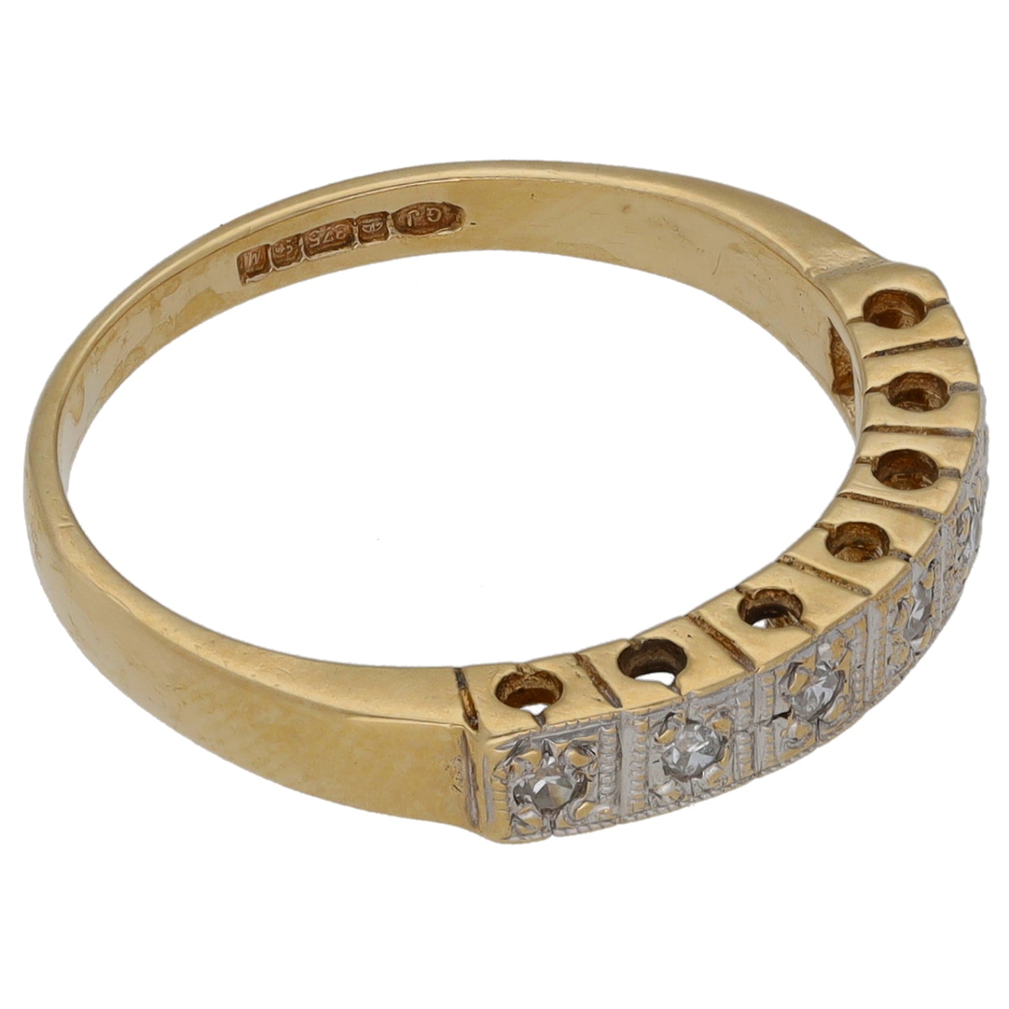 9ct Gold 0.14ct Diamond Half Eternity Ring Size K