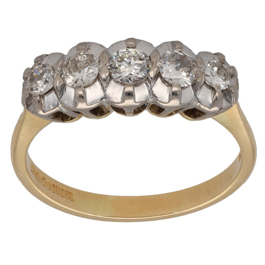 18ct Gold 0.54ct Diamond Half Eternity Ring Size Q