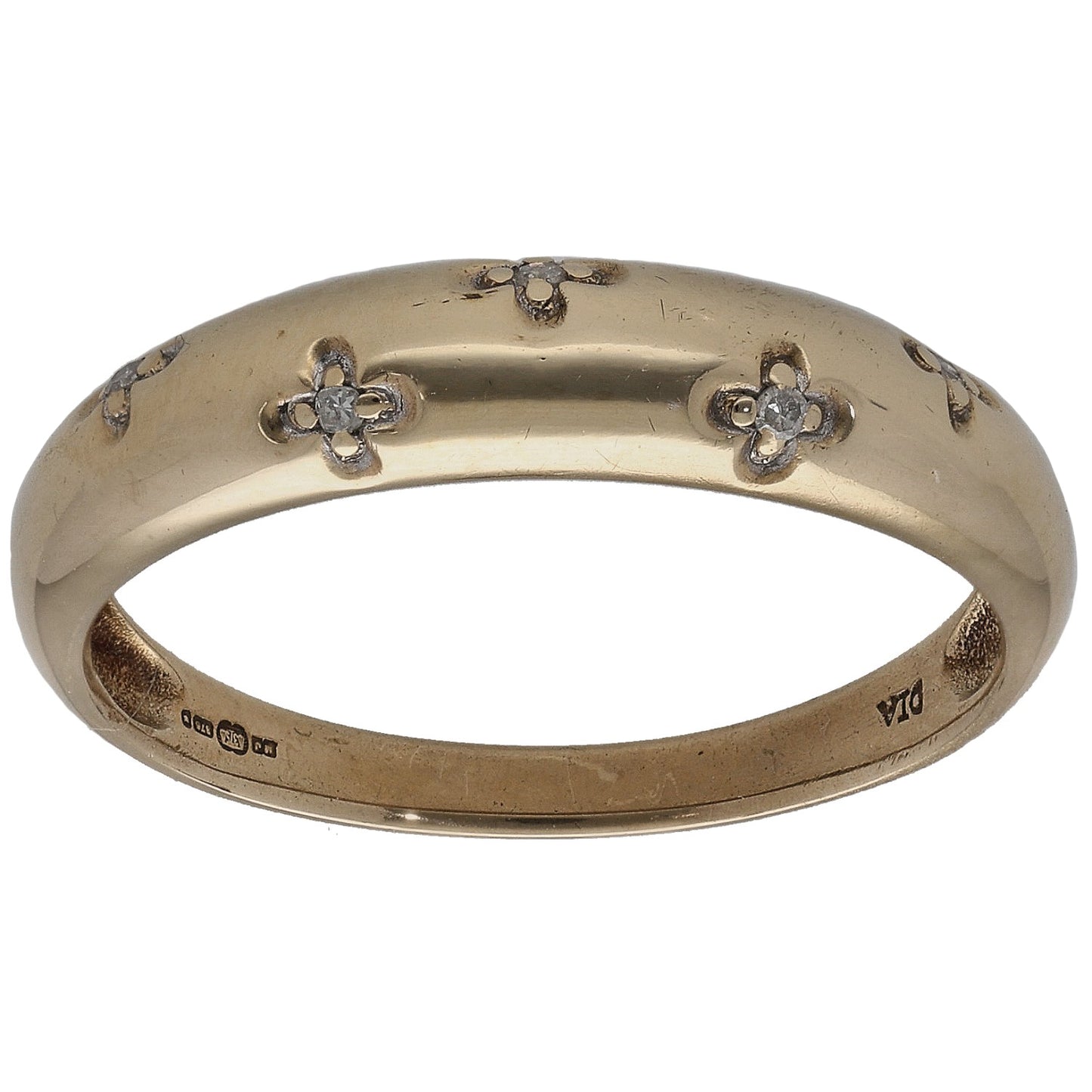 9ct Gold 0.025ct Diamond Alternative Ring Size P