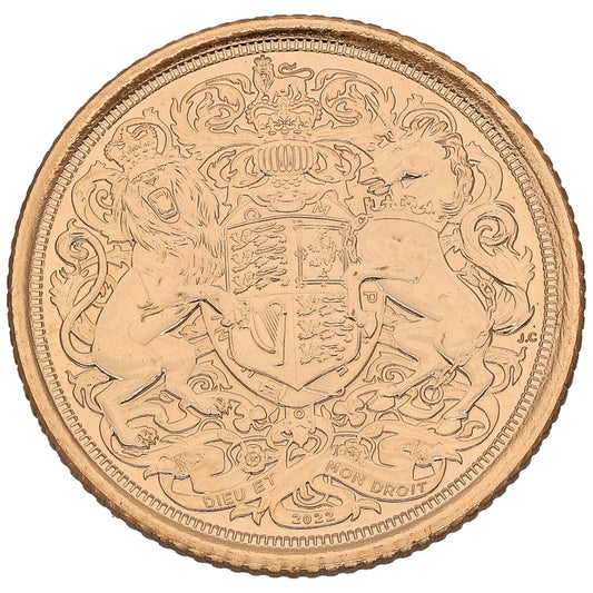 22ct Gold King Charles III Half Sovereign Coin 2022