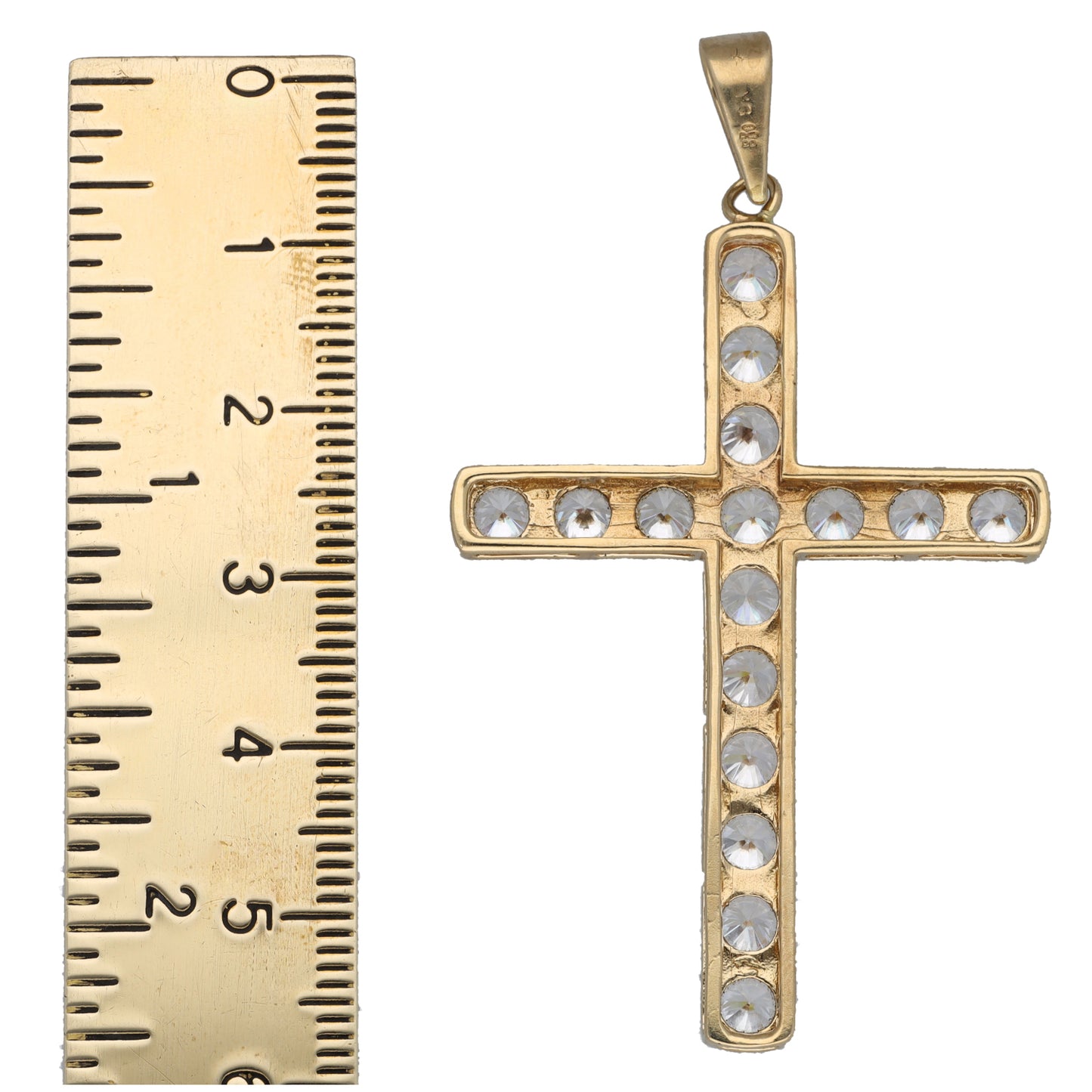 9ct Gold Cubic Zirconia Cross Pendant