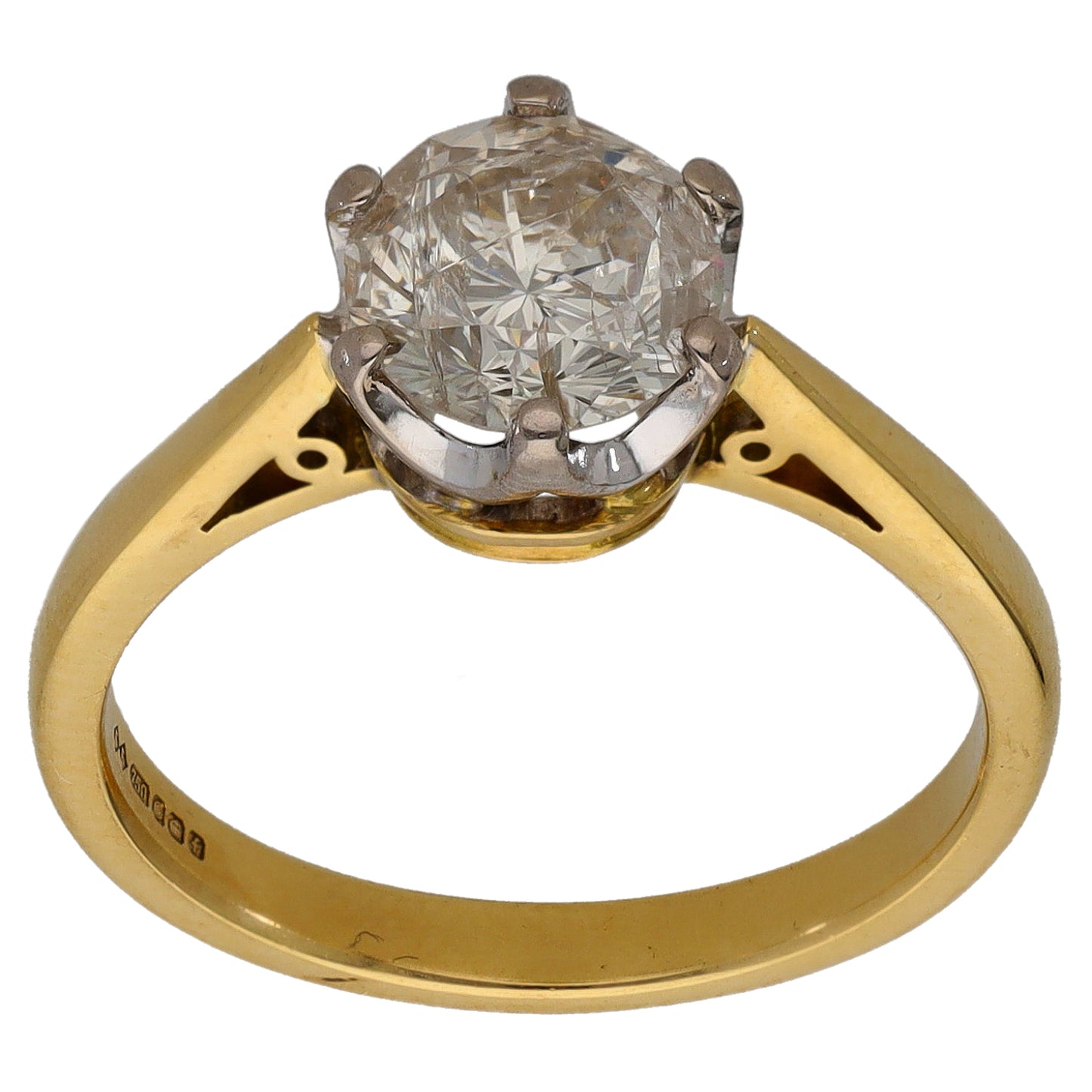 18ct Gold 1.50ct Diamond Solitaire Ring Size N