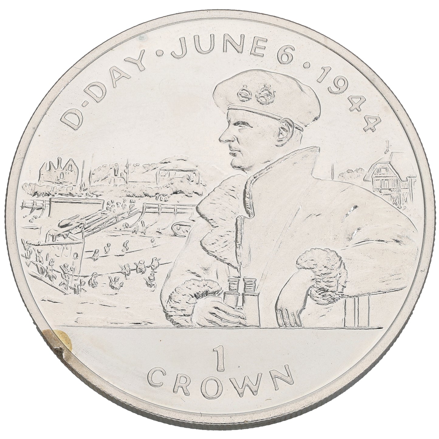Sterling Silver D-Day 50th Anniversary 1 Crown Coin 1994