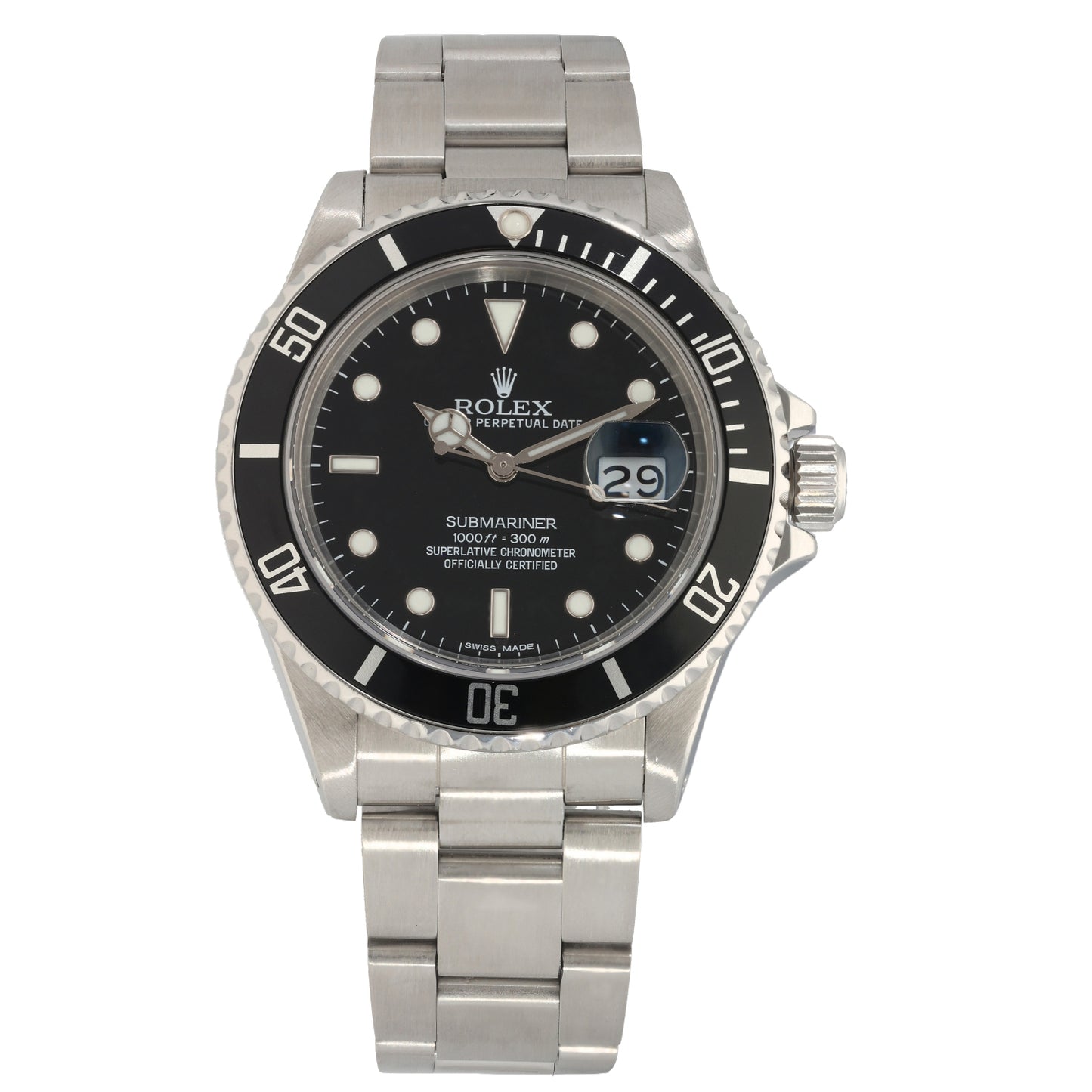 Rolex Submariner 168000 40mm Stainless Steel Watch